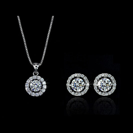 Top Quality Exquisite Crystal Women Wedding Necklace Earring bracelets Ring Zircon Jewelry Set for bride