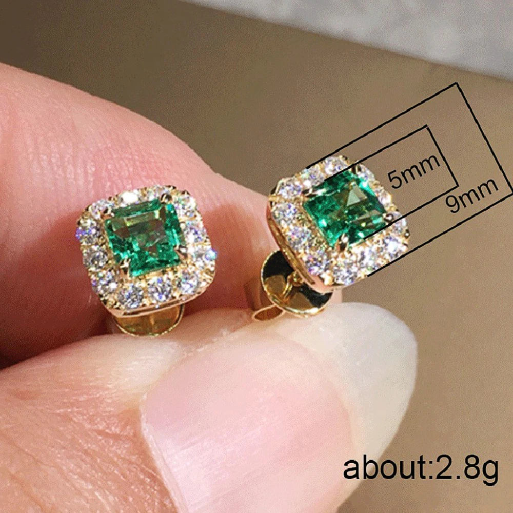 Huitan Bright Zirconia Ear Studs Lady Wedding Ceremony Accessories Fashion Women Versatile Earrings Accessories for Daily Life